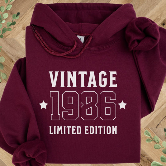Vintage 1986 Hoodie – 40th Birthday Gift – Limited Edition 1986 Sweatshirt