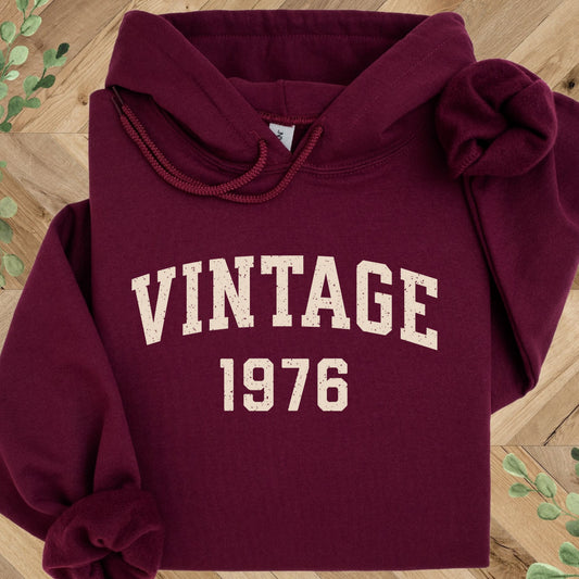 Vintage 1976 Hoodie – 50th Birthday Gift – 1976 Sweatshirt