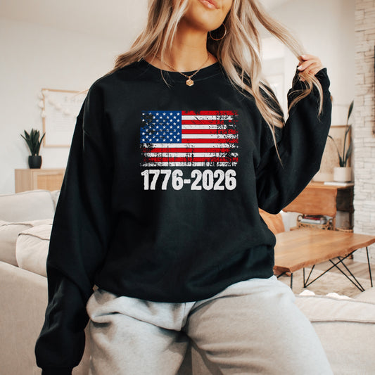 1776-2026 Distressed Flag Sweatshirt