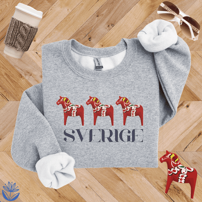 Sverige Dala Horse Crewneck Sweatshirt