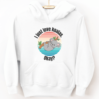 Koala Hanging from Tree Youth Hoodie