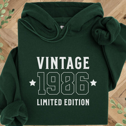Vintage 1986 Hoodie – 40th Birthday Gift – Limited Edition 1986 Sweatshirt