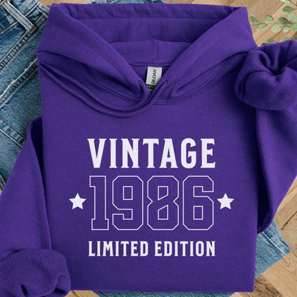 Vintage 1986 Hoodie – 40th Birthday Gift – Limited Edition 1986 Sweatshirt