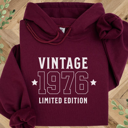 Vintage 1976 Hoodie – 50th Birthday Gift – Limited Edition 1976 Sweatshirt