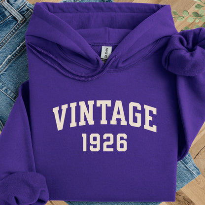 Vintage 1926 Hoodie – 100th Birthday Gift – 1926 Sweatshirt