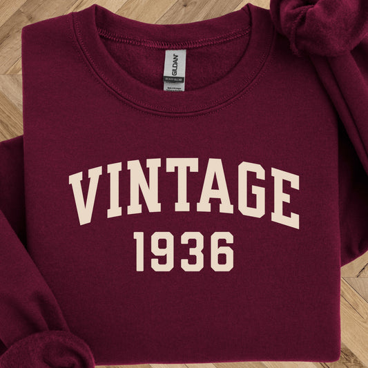 Vintage 1936 Sweatshirt - 90th Birthday Crewneck