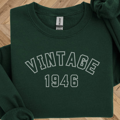 Vintage 1946 Sweatshirt - 80th Birthday Crewneck
