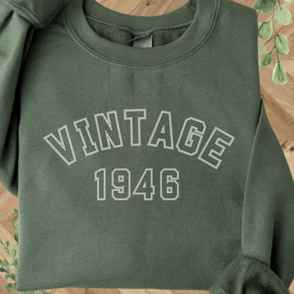 Vintage 1946 Sweatshirt - 80th Birthday Crewneck