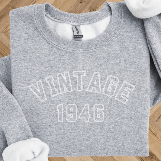 Vintage 1946 Sweatshirt - 80th Birthday Crewneck