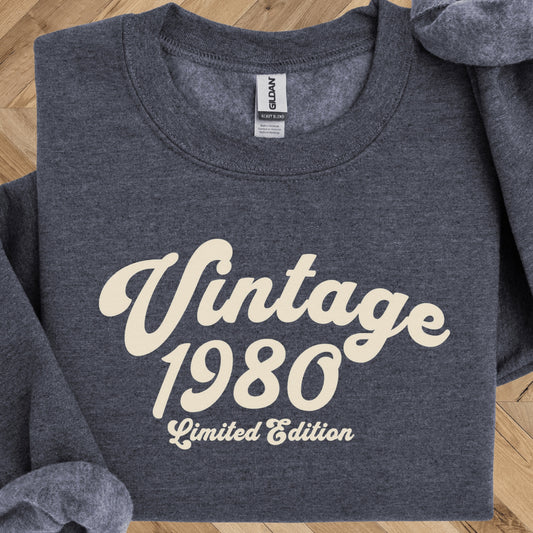 1980 Birthday Sweatshirt - Limited Edition Crewneck