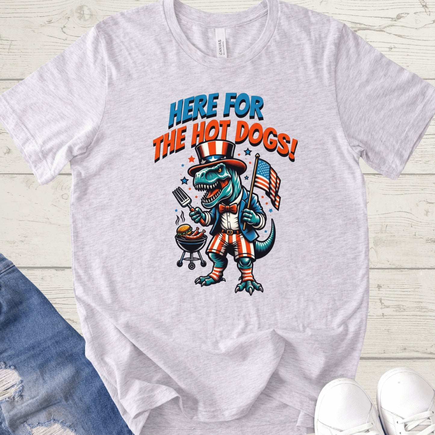 T-Rex Hot Dog Shirt