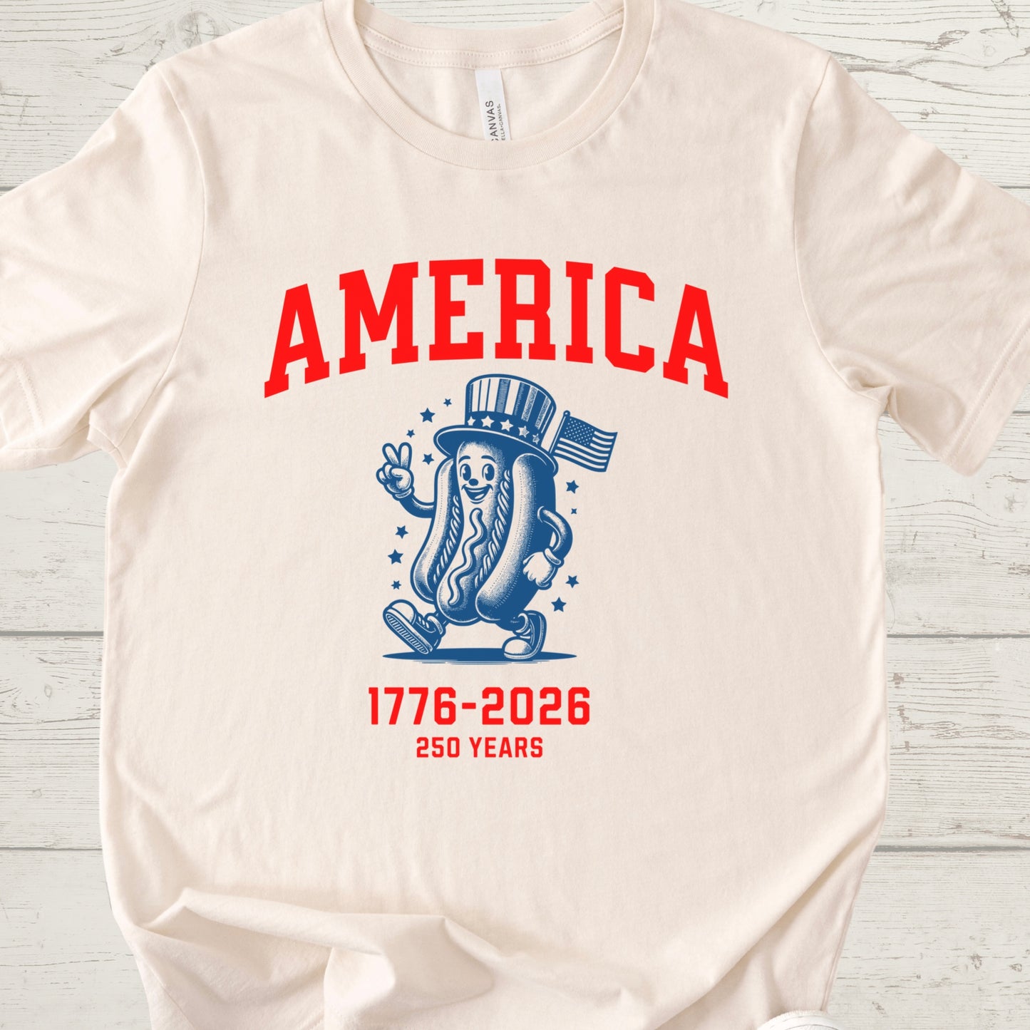 America 250 Hot Dog Shirt