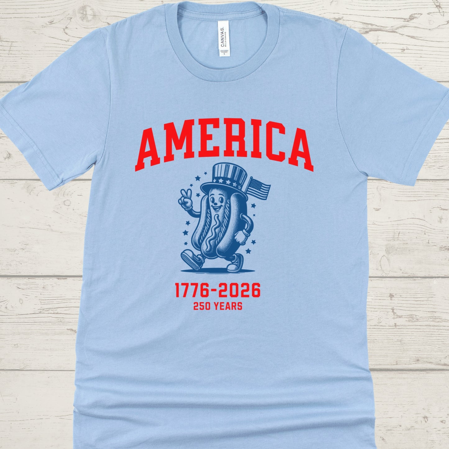 America 250 Hot Dog Shirt