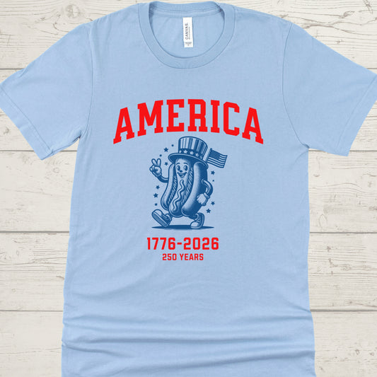 America 250 Hot Dog Shirt
