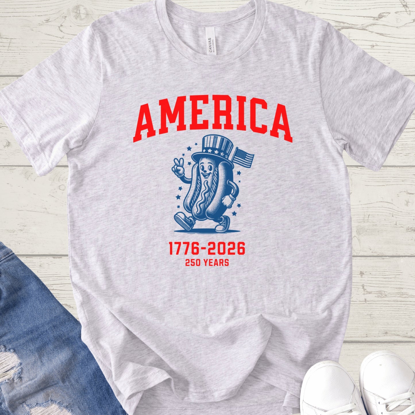 America 250 Hot Dog Shirt