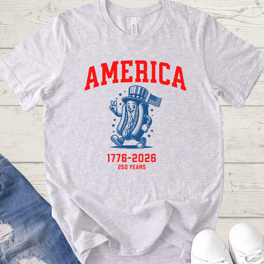 America 250 Hot Dog Shirt