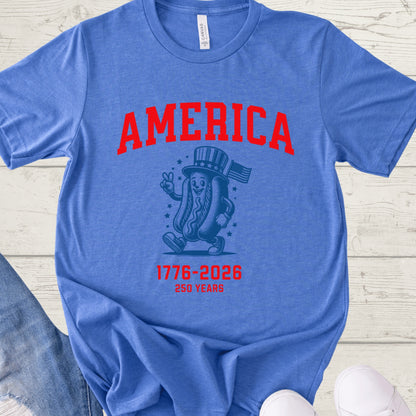 America 250 Hot Dog Shirt