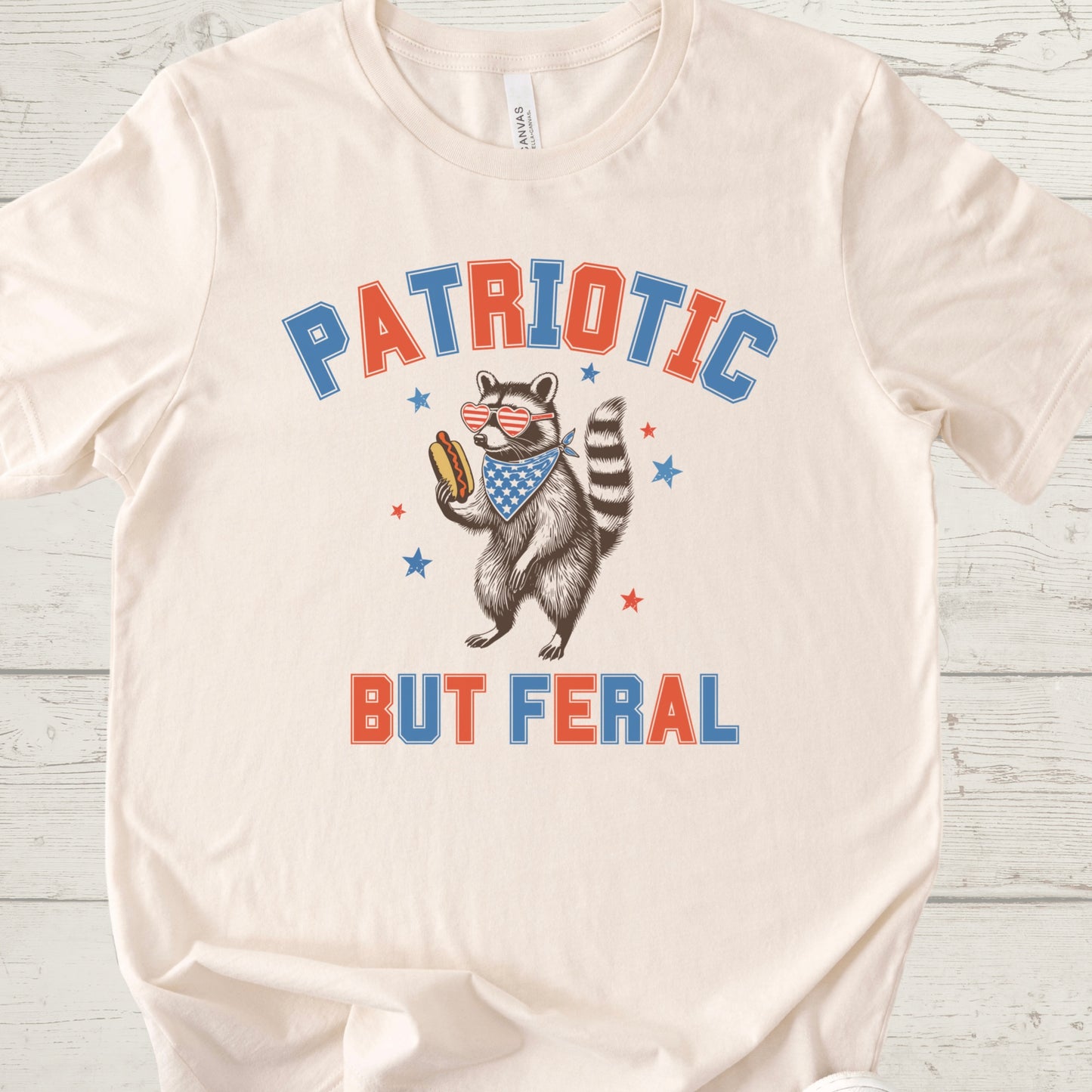 Patriotic But Feral Raccoon Shirt