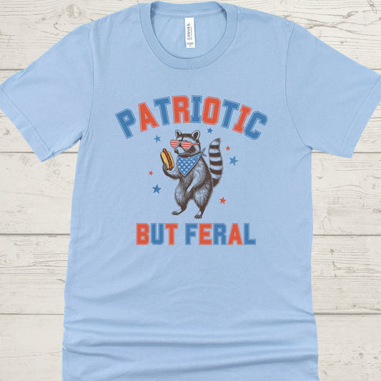 Patriotic But Feral Raccoon Shirt