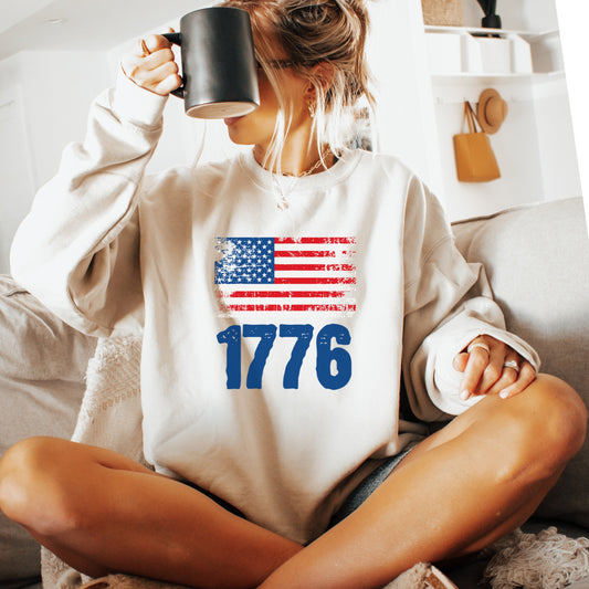 1776 Distressed Flag Sweatshirt