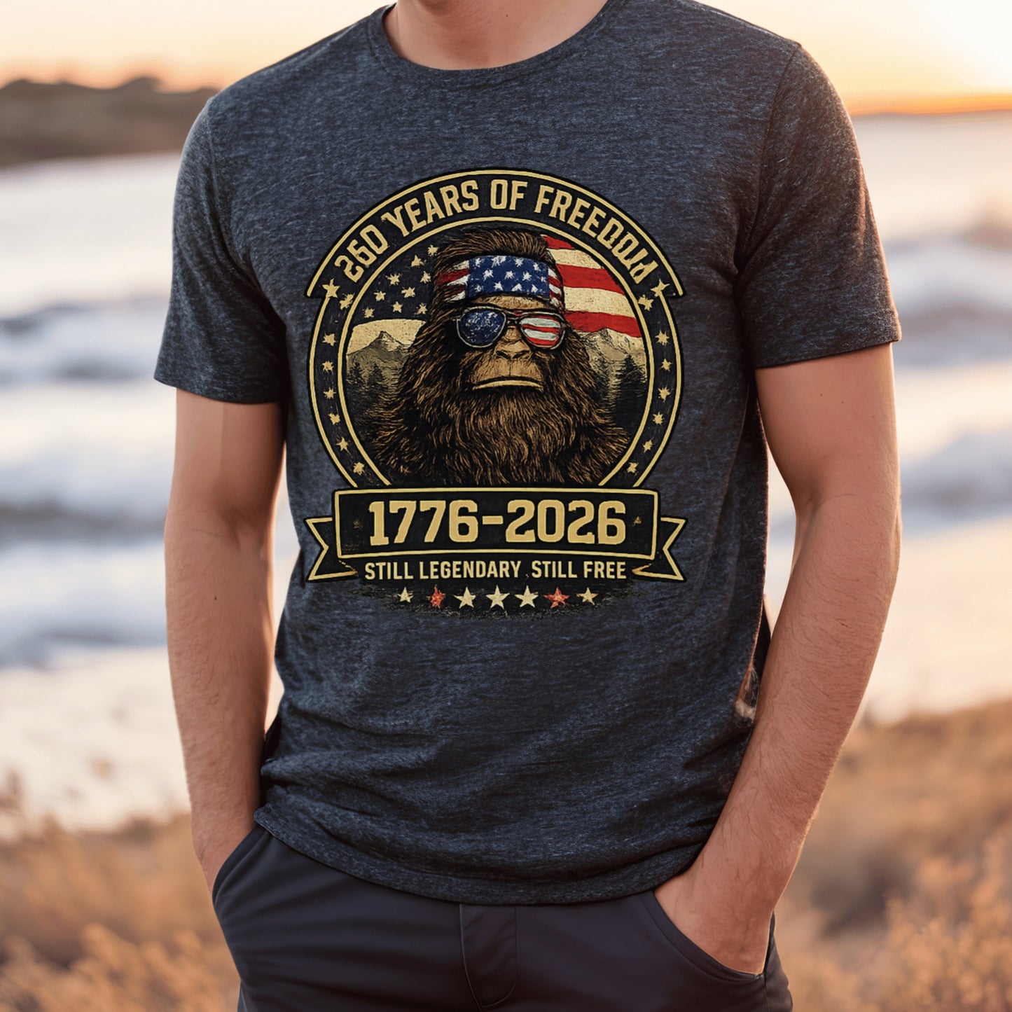 Sasquatch Freedom Mountain Shirt