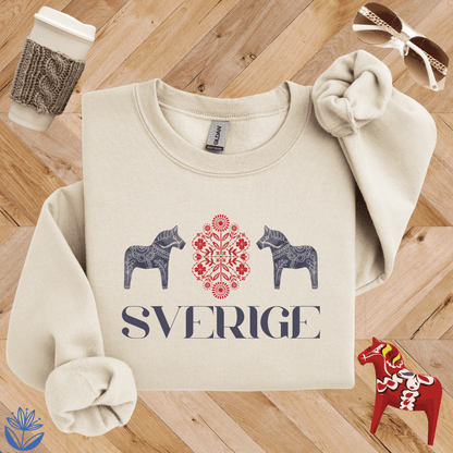 Sverige Dala Horse Duo Sweatshirt