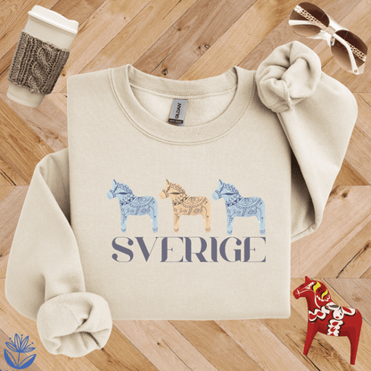 Sverige Dala Trio Sweatshirt -- Gold and Blue