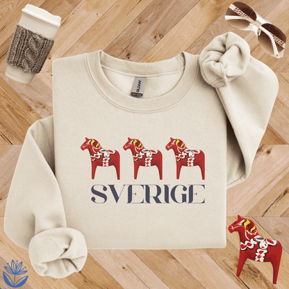 Sverige Dala Horse Crewneck Sweatshirt