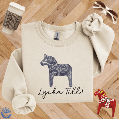 Dala Horse Lycka Till Sweatshirt