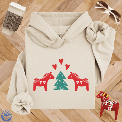 Dala Horse Christmas Hoodie