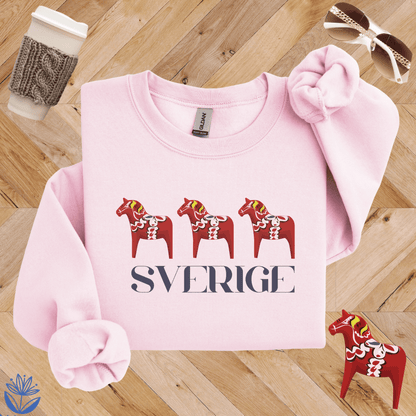 Sverige Dala Horse Crewneck Sweatshirt
