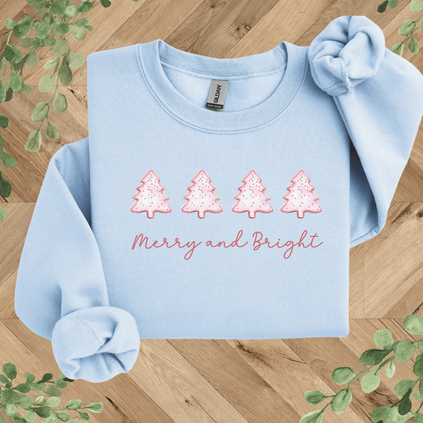 Merry + Bright Tree Pink Bow Sweatshirt