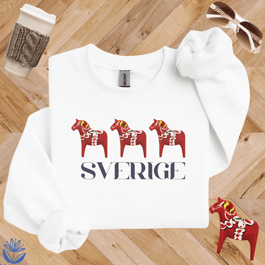 Sverige Dala Horse Crewneck Sweatshirt