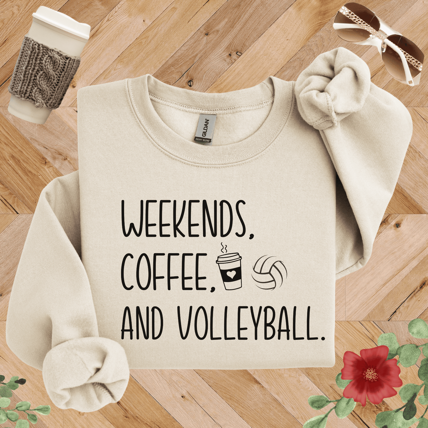 Weekends, Coffee, and Volleyball Sweatshirt