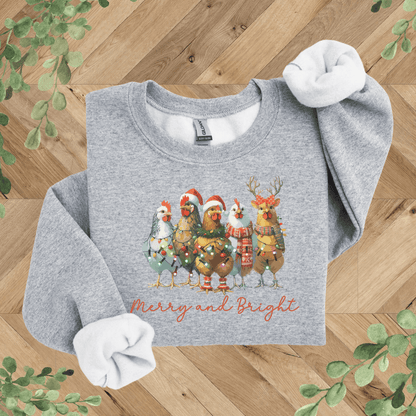 Merry + Bright Chickens Sweatshirt