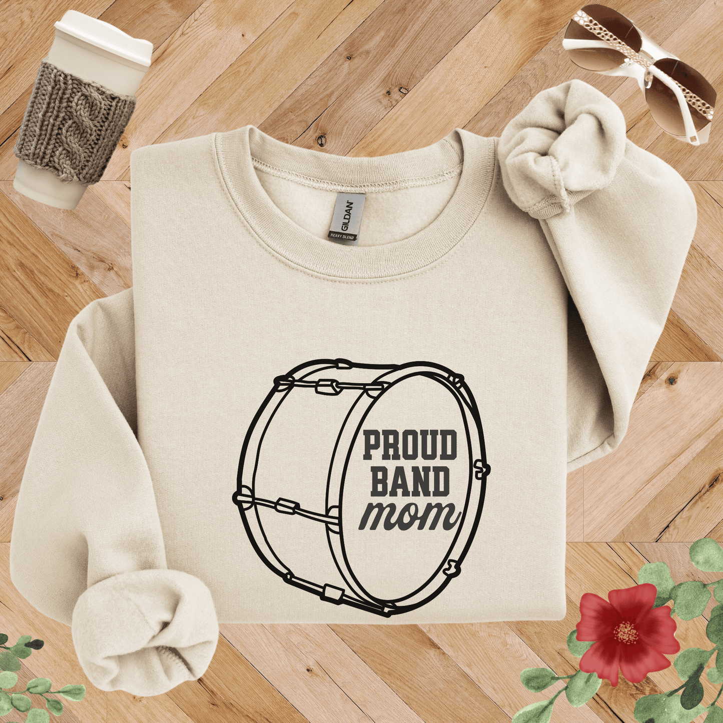 Proud Band Mom Drum Sweatshirt