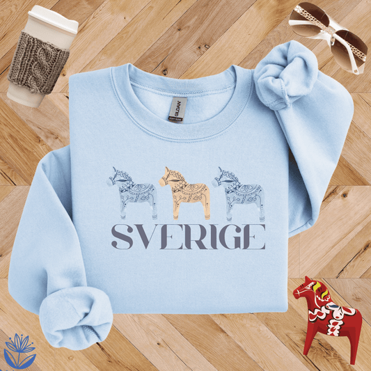 Sverige Dala Trio Sweatshirt -- Gold and Blue