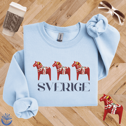 Sverige Dala Horse Crewneck Sweatshirt
