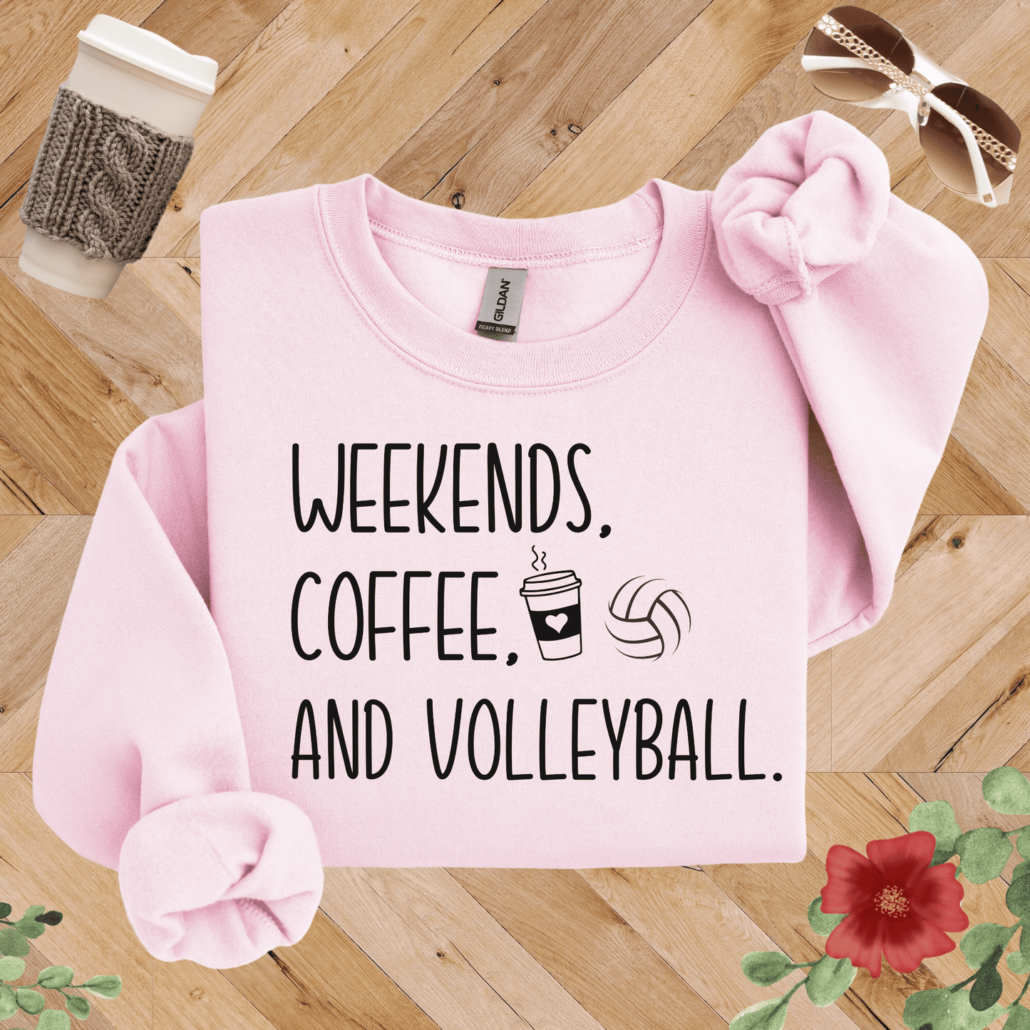 Weekends, Coffee, and Volleyball Sweatshirt