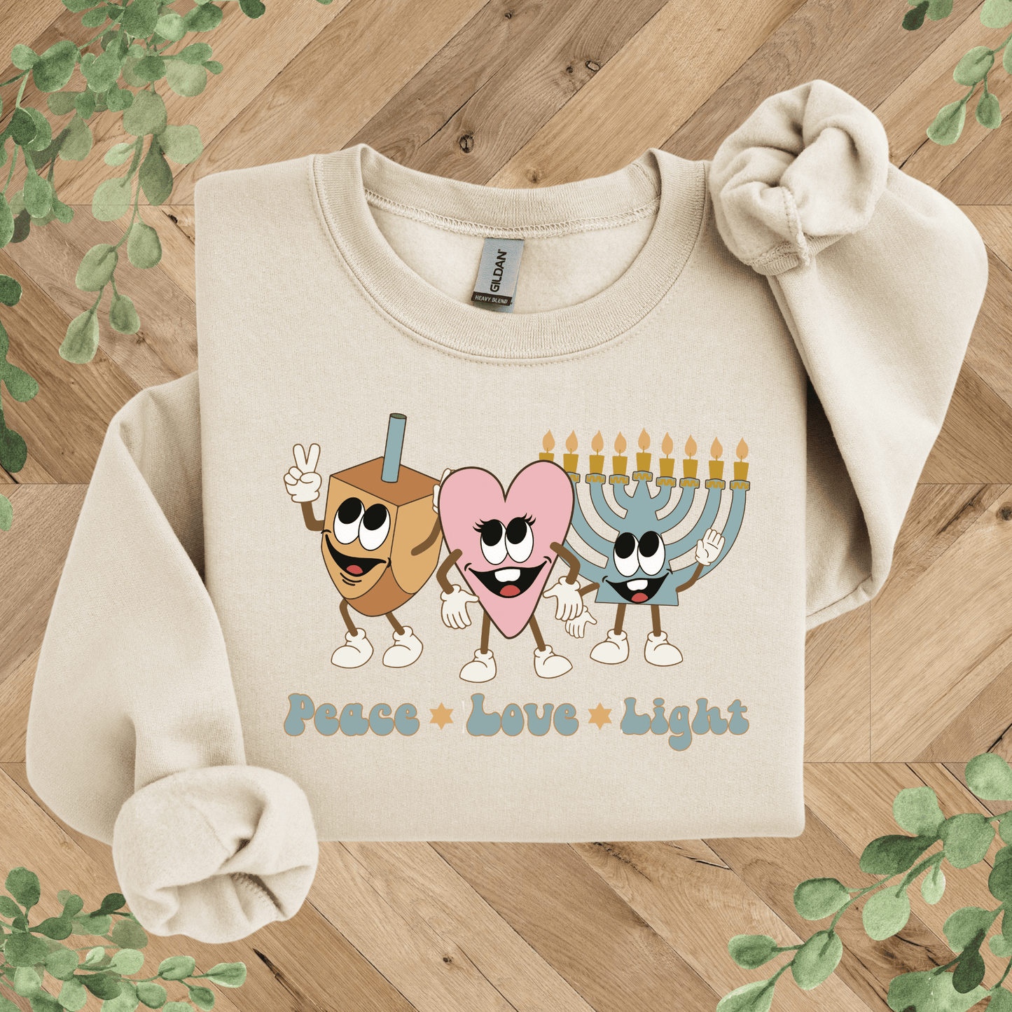 Peace Love Light Hanukkah Sweatshirt