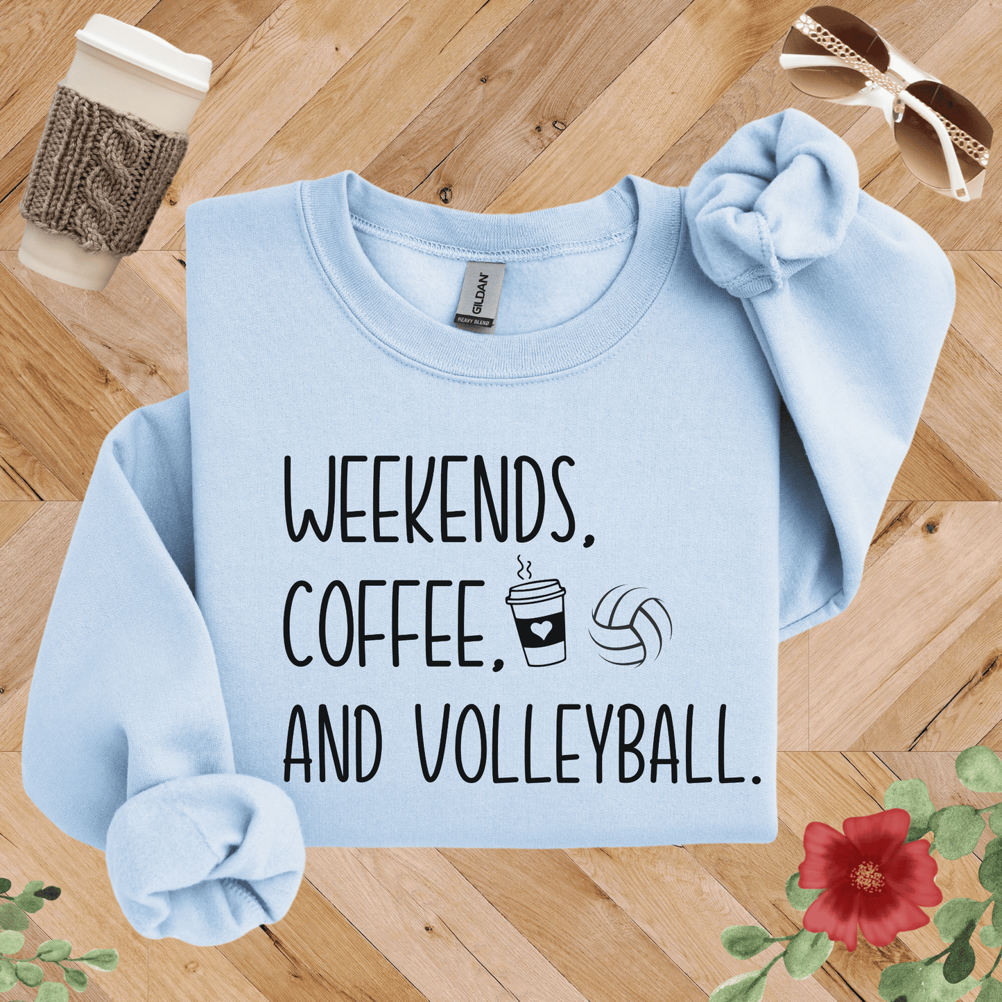 Weekends, Coffee, and Volleyball Sweatshirt