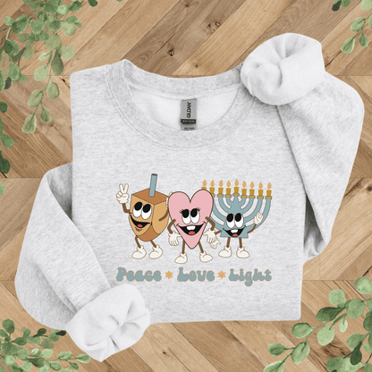 Peace Love Light Hanukkah Sweatshirt