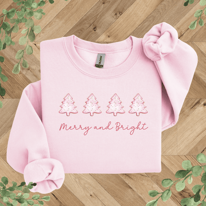 Merry + Bright Tree Pink Bow Sweatshirt