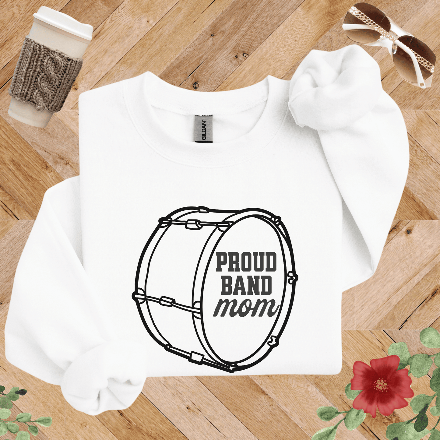Proud Band Mom Drum Sweatshirt