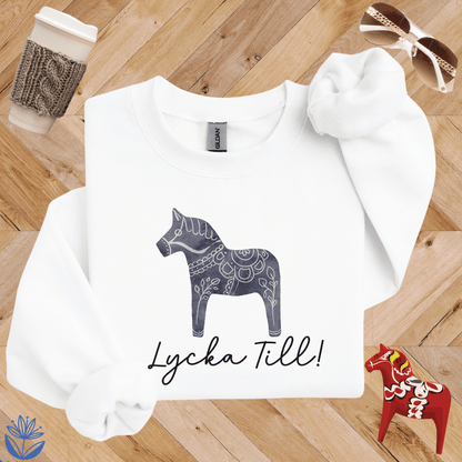 Dala Horse Lycka Till Sweatshirt