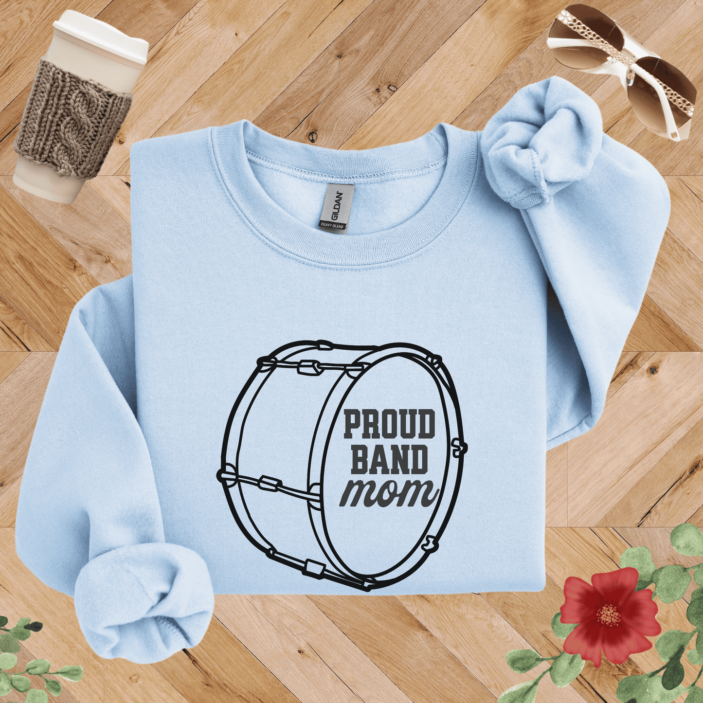 Proud Band Mom Drum Sweatshirt
