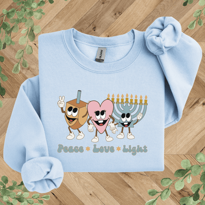 Peace Love Light Hanukkah Sweatshirt