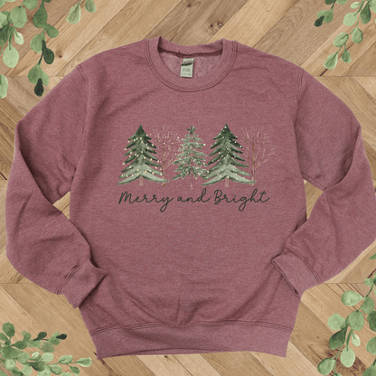 Merry + Bright Christmas Tree Sweatshirt