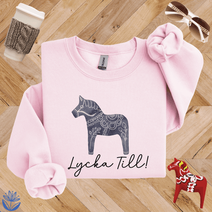 Dala Horse Lycka Till Sweatshirt