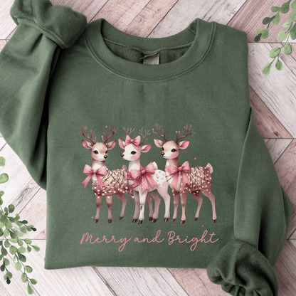 Merry + Bright Deer Sweatshirt